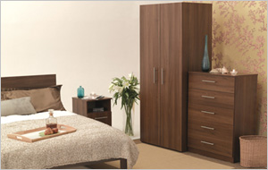 Mode Tobacco Walnut Pre-assembled Bedroom Furniture