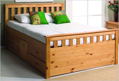 Ferrara Captain S King Size Bed, Wooden King Size Bed With Storage Uk