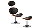Trio Chair and Footstool - Shown in Black