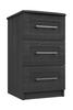 Graphite Woodgrain Andante 3 Drawer Bedside