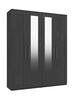 Graphite Woodgrain Andante Tall 4 Door Robe with 2 Mirrors