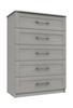 Light Grey Woodgrain Andante 5 Drawer Chest