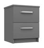 Dust Grey Gloss Arran 2 Drawer Bedside