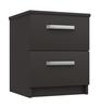 Graphite Gloss Arran 2 Drawer Bedside