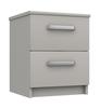 Light Grey Gloss Arran 2 Drawer Bedside