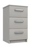 Light Grey Gloss Arran 2 Drawer Bedside