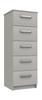 Light Grey Gloss Arran 5 Drawer Tallboy