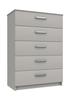 Light Grey Gloss Arran 5 Drawer Chest