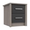 Grey Oak & Graphite Gloss Arundel 2 Drawer Bedside