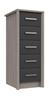 Grey Oak & Graphite Gloss Arundel 5 Drawer Tallboy