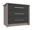 Grey Oak & Graphite Gloss Arundel 3 Drawer Chest