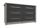 Grey Oak & Graphite Gloss Arundel 3 Drawer Double Chest