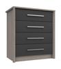 Grey Oak & Graphite Gloss Arundel 4 Drawer Chest