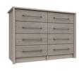 Fired Earth & Grey Oak Burford 4 Drawer Double Chest