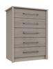 Fired Earth & Grey Oak Burford 5 Drawer Chest