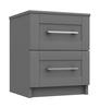 Dust Grey Gloss Calder 2 Drawer Bedside