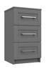 Dust Grey Gloss Calder 3 Drawer Bedside