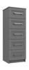 Dust Grey Gloss Calder 5 Drawer Tallboy