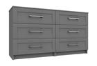 Dust Grey Gloss Calder 3 Drawer Double Chest