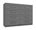 Dust Grey Gloss Calder 4 Drawer Double Chest