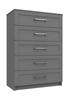 Dust Grey Gloss Calder 5 Drawer Chest