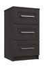 Graphite Gloss Calder 3 Drawer Bedside