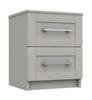 Light Grey Gloss Calder 2 Drawer Bedside