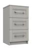 Light Grey Gloss Calder 3 Drawer Bedside