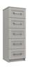 Light Grey Gloss Calder 5 Drawer Tallboy