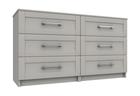 Light Grey Gloss Calder 3 Drawer Double Chest