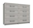 Light Grey Gloss Calder 4 Drawer Double Chest