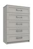 Light Grey Gloss Calder 5 Drawer Chest