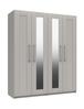 Light Grey Gloss Calder 4 Door Robe with 2 Mirrors