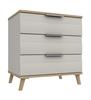 Natural Oak & White Grey Derwent 3 Drawer Chest