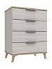 Natural Oak & White Grey Derwent 4 Drawer Chest