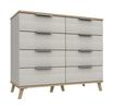 Natural Oak & White Grey Derwent 4 Drawer Double Chest