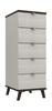 Truffle Oak & White Grey Derwent 5 Drawer Tallboy