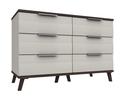 Truffle Oak & White Grey Derwent 3 Drawer Double Chest