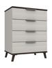 Truffle Oak & White Grey Derwent 4 Drawer Chest