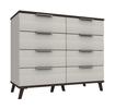 Truffle Oak & White Grey Derwent 4 Drawer Double Chest