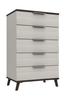 Truffle Oak & White Grey Derwent 5 Drawer Chest