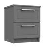 Dust Grey Gloss Isla 2 Drawer Bedside