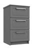 Dust Grey Gloss Isla 3 Drawer Bedside