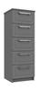 Dust Grey Gloss Isla 5 Drawer Tallboy