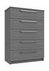 Dust Grey Gloss Isla 5 Drawer Chest