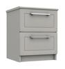 Light Grey Gloss Isla 2 Drawer Bedside