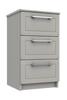 Light Grey Gloss Isla 3 Drawer Bedside