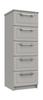 Light Grey Gloss Isla 5 Drawer Tallboy