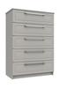 Light Grey Gloss Isla 5 Drawer Chest