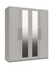 Light Grey Gloss Isla 4 Door Robe with 2 Mirrors